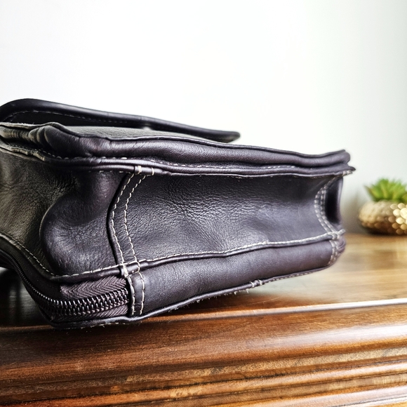 Le Donne Genuine Leather Collection Structured Organizer Shoulder Crossbody Bag - Picture 11 of 16